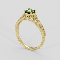 0.80 Ct. Green Demantoid Garnet Ring, 14K Yellow Gold 2
