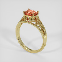 1.59 Ct. Padparadscha Sapphire Ring, 14K Yellow Gold 2