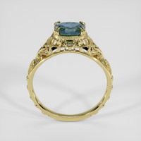 0.99 Ct. Greenish Blue Sapphire Ring, 14K Yellow Gold 3