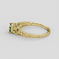 0.80 Ct. Green Demantoid Garnet Ring, 18K Yellow Gold 4