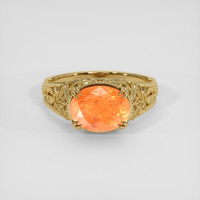 4.33 Ct. Orange Spessartite Garnet Ring, 18K Yellow Gold 1