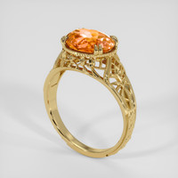 4.33 Ct. Orange Spessartite Garnet Ring, 18K Yellow Gold 2