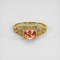 1.59 Ct. Padparadscha Sapphire Ring, 18K Yellow Gold 1