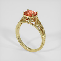 1.59 Ct. Padparadscha Sapphire Ring, 18K Yellow Gold 2
