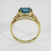 2.27 Ct. Bluish Green Sapphire Ring, 18K Yellow Gold 3