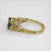 2.27 Ct. Bluish Green Sapphire Ring, 18K Yellow Gold 4