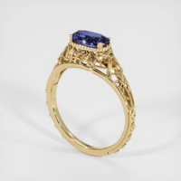 1.09 Ct. Blue Sapphire Ring, 18K Yellow Gold 2