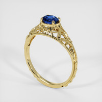0.94 Ct. Blue Sapphire Ring, 18K Yellow Gold 2