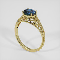 1.27 Ct. Blue Sapphire Ring, 18K Yellow Gold 2