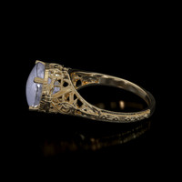 4.35 Ct. Grey Sapphire Ring, 18K Yellow Gold 4