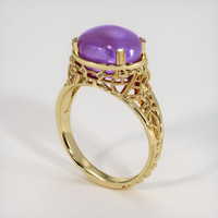 5.42 Ct. Purple Sapphire Ring, 18K Yellow Gold 2