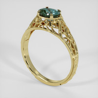 1.65 Ct. Bluish Green Sapphire Ring, 18K Yellow Gold 2