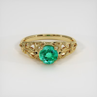 0.78 Ct. Emerald Ring, 18K Yellow Gold 1