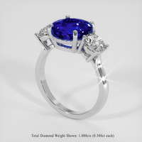 3.52 Ct. Blue Sapphire Ring, Platinum 950 2