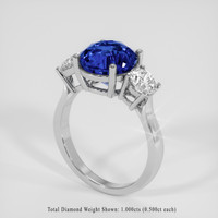5.34 Ct. Blue Sapphire Ring, Platinum 950 2