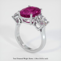 6.52 Ct. Purplish Pink Sapphire Ring, Platinum 950 2
