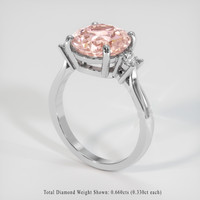 6.18 Ct. Padparadscha Sapphire Ring, Platinum 950 2