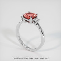 1.67 Ct. Padparadscha Sapphire Ring, Platinum 950 2