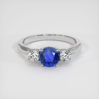 0.84 Ct. Blue Sapphire Ring, Platinum 950 1