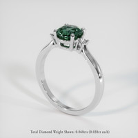 1.55 Ct. Bluish Green Sapphire Ring, Platinum 950 2