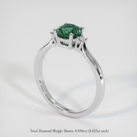 1.12 Ct. Greenish Blue Sapphire Ring, Platinum 950 2