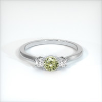 0.76 Ct. Greenish Yellow Sapphire Ring, Platinum 950 1