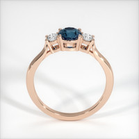 0.77 Ct. Greenish Blue Sapphire Ring, 14K Rose Gold 3