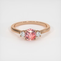 1.03 Ct. Padparadscha Sapphire Ring, 14K Rose Gold 1