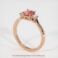 1.03 Ct. Padparadscha Sapphire Ring, 14K Rose Gold 2