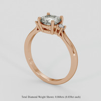 1.14 Ct. White Sapphire Ring, 14K Rose Gold 2