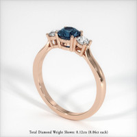 0.77 Ct. Greenish Blue Sapphire Ring, 18K Rose Gold 2