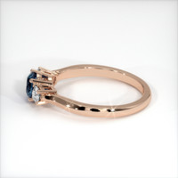 0.77 Ct. Greenish Blue Sapphire Ring, 18K Rose Gold 4