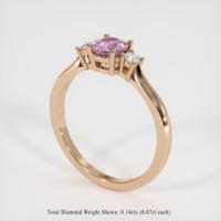 0.86 Ct. Pink Sapphire Ring, 18K Rose Gold 2