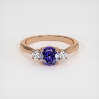 1.20 Ct. Purple Sapphire Ring, 18K Rose Gold 1