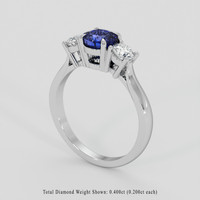 1.00 Ct. Blue Sapphire Ring, Silver 2