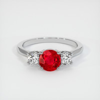 1.20 Ct. Pinkish Red Ruby Ring, 10K White Gold 1