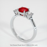 1.20 Ct. Pinkish Red Ruby Ring, 10K White Gold 2