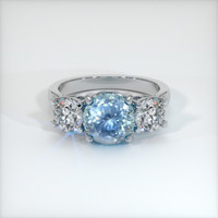 3.24 Ct. Greenish Blue Sapphire Ring, 10K White Gold 1