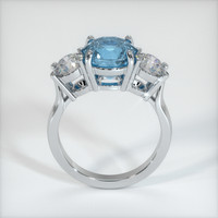 3.24 Ct. Greenish Blue Sapphire Ring, 10K White Gold 3