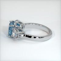 3.24 Ct. Greenish Blue Sapphire Ring, 10K White Gold 4