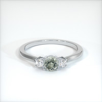 0.74 Ct. Green Sapphire Ring, 10K White Gold 1