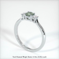 0.74 Ct. Green Sapphire Ring, 10K White Gold 2