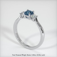 0.58 Ct. Greyish Blue Sapphire Ring, 10K White Gold 2