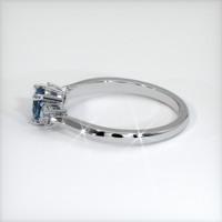 0.58 Ct. Greyish Blue Sapphire Ring, 10K White Gold 4