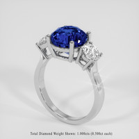 5.34 Ct. Blue Sapphire Ring, 14K White Gold 2