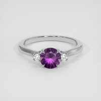 1.32 Ct. Purple Sapphire Ring, 14K White Gold 1
