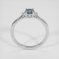 0.77 Ct. Greenish Blue Sapphire Ring, 14K White Gold 3