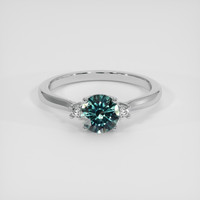1.11 Ct. Bluish Green Sapphire Ring, 14K White Gold 1