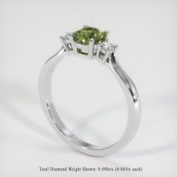 0.66 Ct. Sapphire Ring, 14K White Gold 2