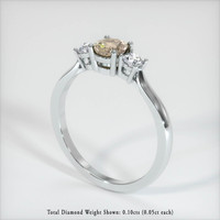 0.66 Ct. Sapphire Ring, 14K White Gold 2